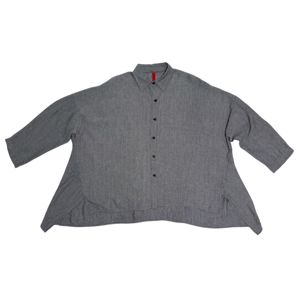 Blanque Black White Button Up Collared Oversized … - image 6